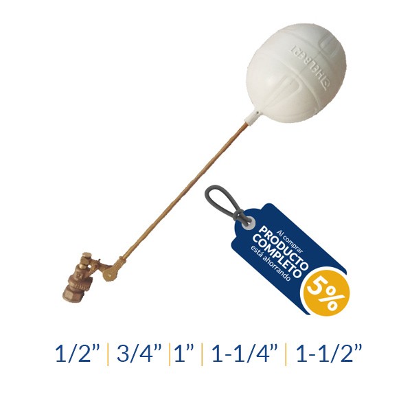 Flotadora en Bronce Bola Plástica Helbert