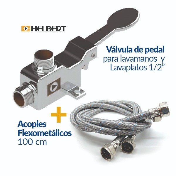 Válvula de Pedal en Latón Cromado 1/2